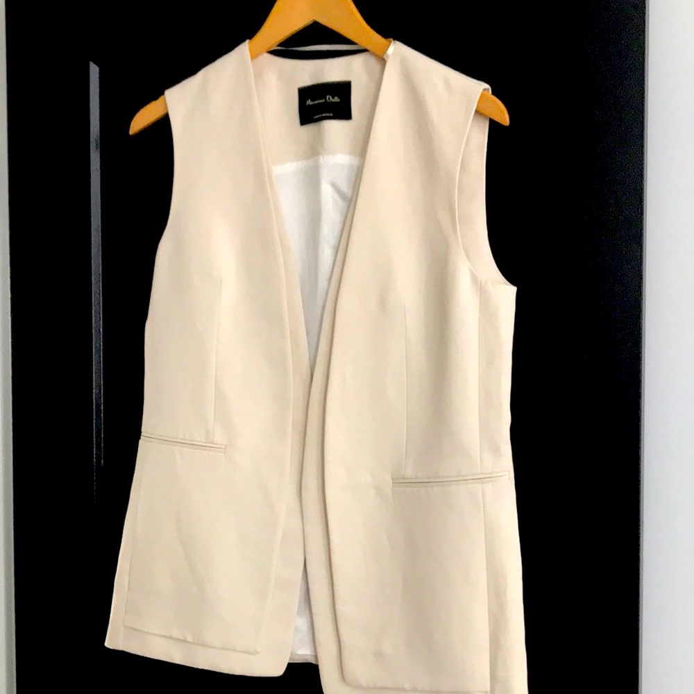 Massimo Dutti Cream Vest, size S